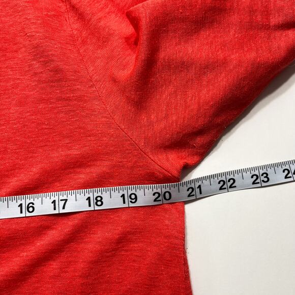 J Jill Love Linen 100% Linen Open Front Lightweight Cardigan Sz M Coral - Picture 8 of 9